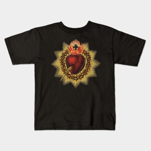 Sacred Heart of Jesus Kids T-Shirt by starwilliams